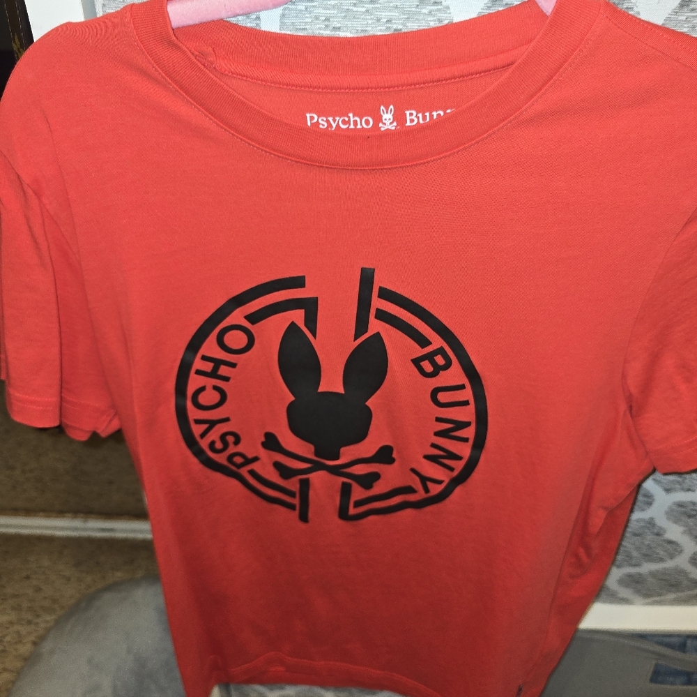 Psycho Bunny Red T‑Shirt with Black Logo